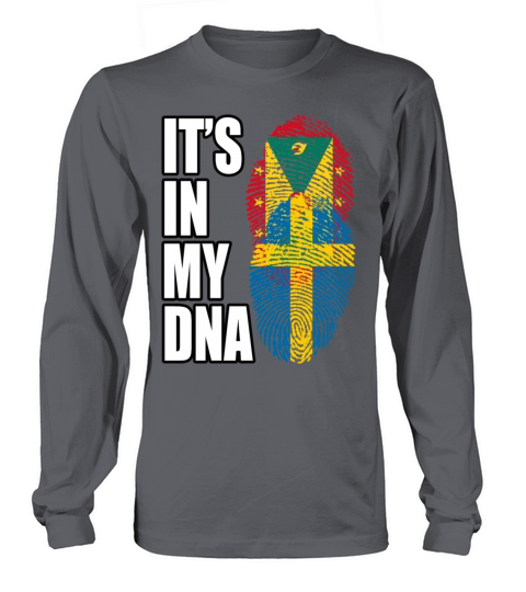 Grenadian And Swedish Mix Heritage DNA Flag Long sleeved Unisex