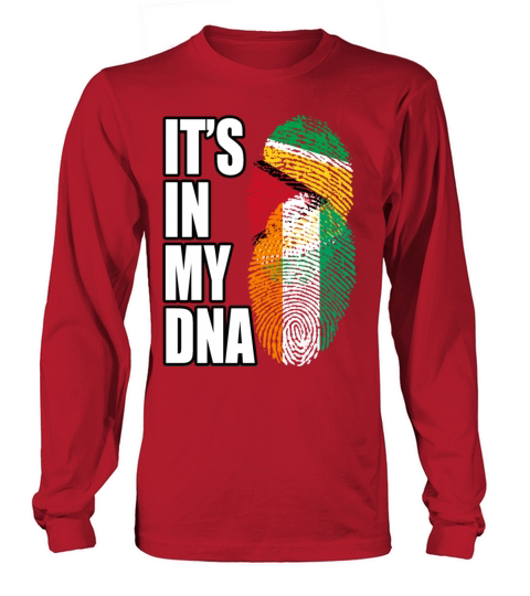 Guyanese And Ivorian Mix Heritage DNA Flag Long sleeved Unisex