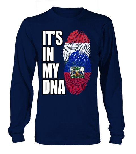 Hungarian And Haitian Mix Heritage DNA Flag Long sleeved Unisex