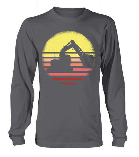 Vintage Retro Excavator Long sleeved Unisex
