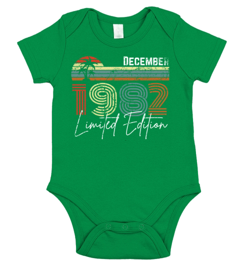 40 Years December 1982 Vintage Limited Edition Short Sleeve Baby One-Piece