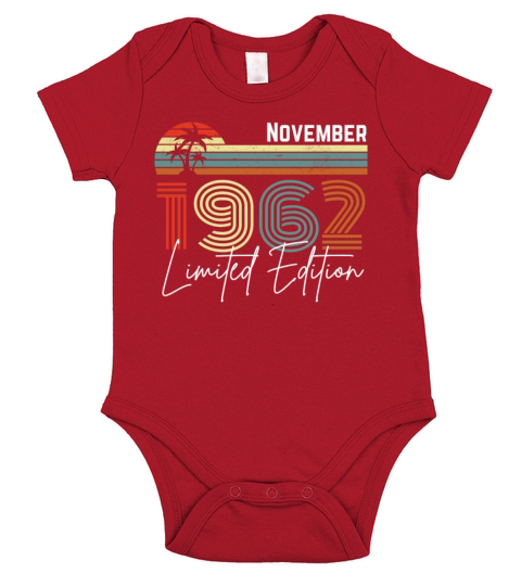 60 Years November 1962 Vintage Limited Edition Short Sleeve Baby One-Piece