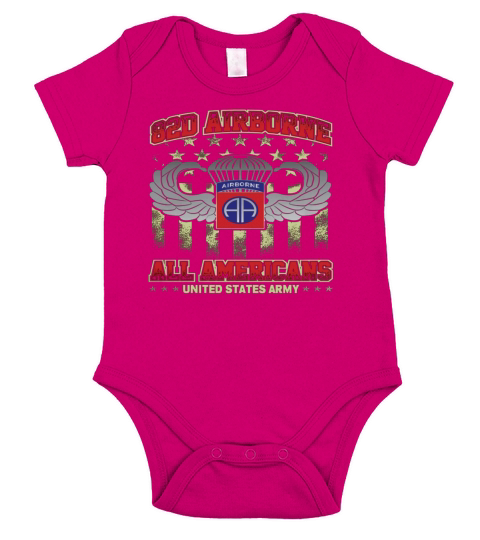 82nd Airborne Division - All Americans US Army Tshirt Short Sleeve Baby One-Piece