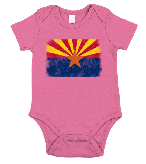 America US Flag Distressed State Flag Arizona Short Sleeve Baby One-Piece