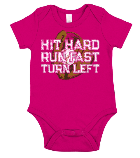 Baseball Fan Vintage Hit Hard Run Short Sleeve Baby One-Piece