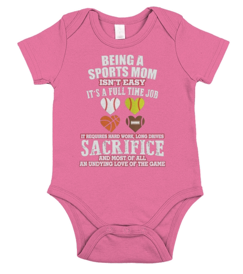 BEING A SPORTS MOM ISNT EASY Short Sleeve Baby One-Piece