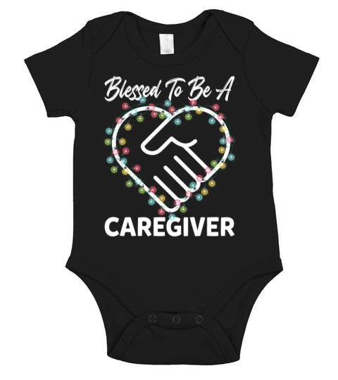 Blessed To Be A Caregiver Funny Christmas Short Sleeve Baby One-Piece