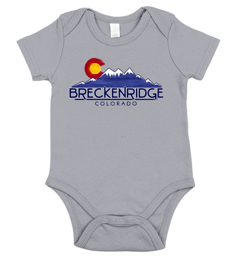 Breckenridge Colorado Wood Mountains Short Sleeve Baby One-Piece
