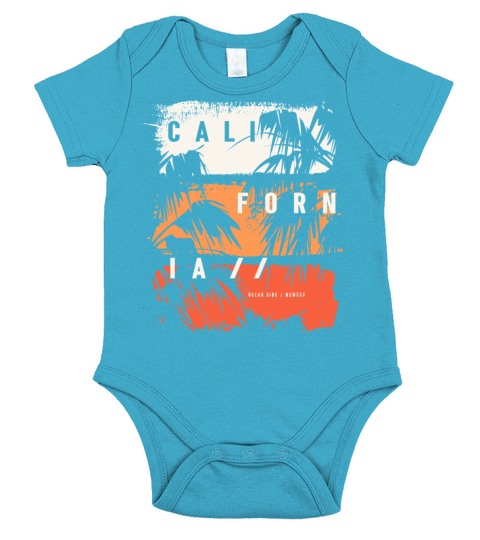 California ocean side palm trees Short Sleeve Baby One-Piece