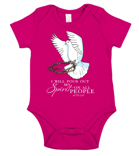 Dove Bird I Will Pour Out My Spirit On All People Short Sleeve Baby One-Piece