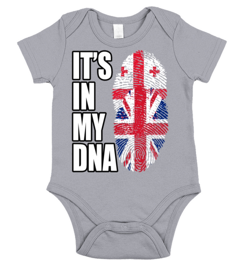 Georgian And British Mix Heritage DNA Flag Short Sleeve Baby One-Piece