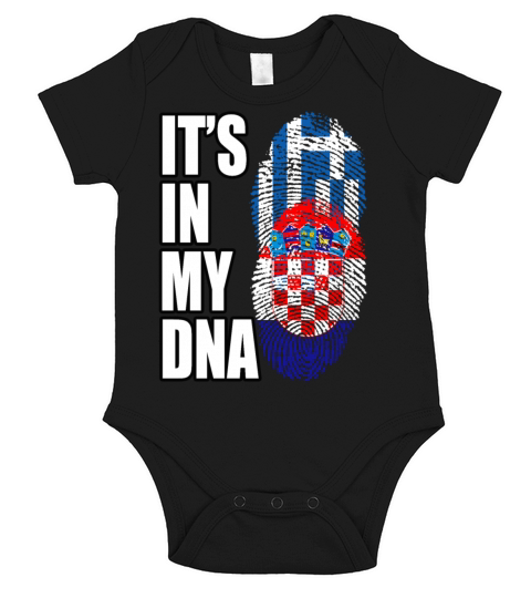 Greek And Croatian Mix Heritage DNA Flag Short Sleeve Baby One-Piece