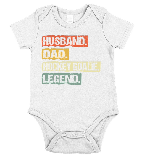 Hockey Goalie Goalkeeper Dad Husband Vintage Short Sleeve Baby One-Piece