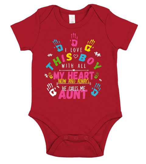 I Love This Boy With All My Heart He Calls Me Aunt Autism Awareness Short Sleeve Baby One-Piece