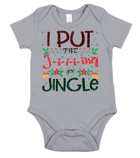 I Put The Jing in Jingle Funny Christmas Short Sleeve Baby One-Piece