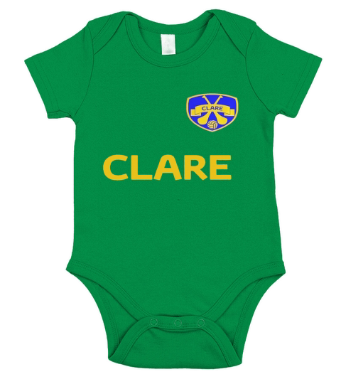Ireland - County Clare Football and Hurling T-Shirt Short Sleeve Baby One-Piece