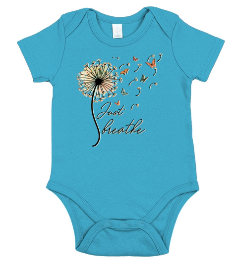 Just Breathe Inspirational Quote Gift Short Sleeve Baby One-Piece