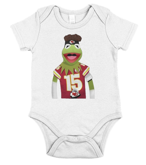 Kermit Mahomes Meme Short Sleeve Baby One-Piece