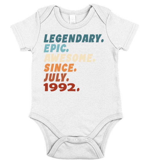 Legendary Epic Awesome Since July 1992 Short Sleeve Baby One-Piece
