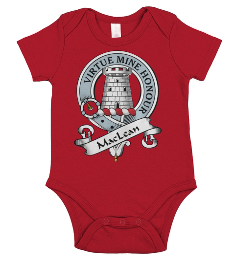 MacLean Clan Badge Scottish Clan Badges Short Sleeve Baby One-Piece