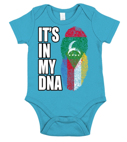 Maldivian And Comoran Mix Heritage DNA Flag Short Sleeve Baby One-Piece