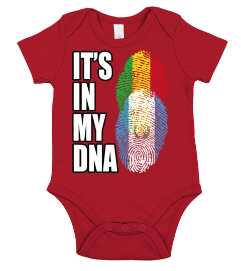 Malian And Guatemalan Mix Heritage DNA Flag Short Sleeve Baby One-Piece