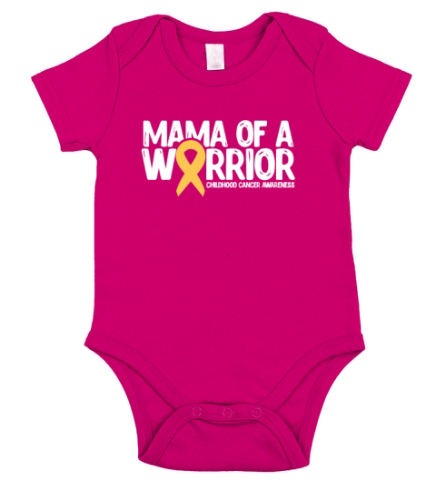 Mama of A Warrior Childhood Cancer Awareness Short Sleeve Baby One-Piece