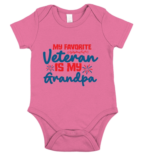 My Favorite Veteran Is My Grandpa Short Sleeve Baby One-Piece