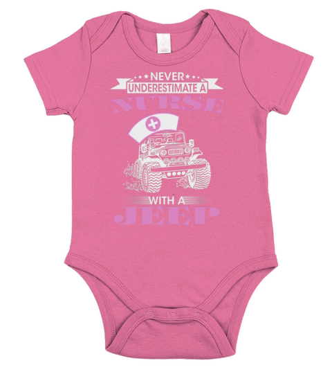 Never Underestimate A Nurse With A Jeep Short Sleeve Baby One-Piece