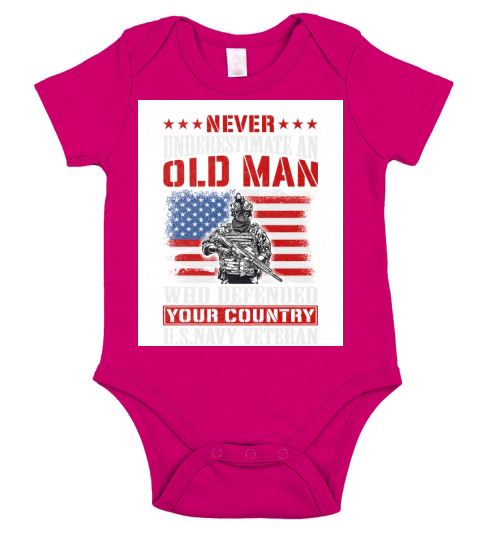 Never underestimate an old man who defended your country Us navy veteran Short Sleeve Baby One-Piece