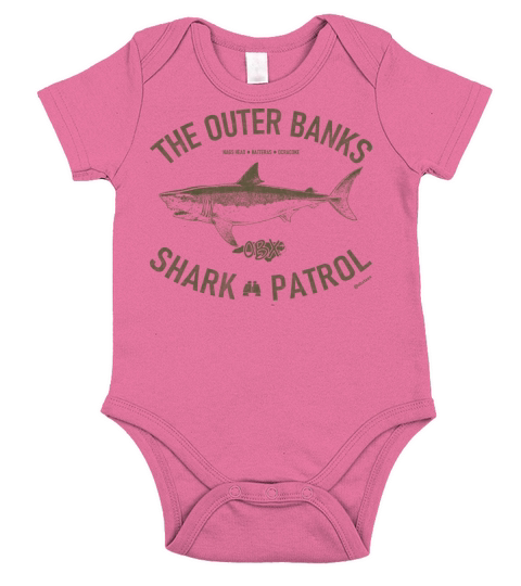 Outer Banks Shark Patrol OBX Vintage Army Green Short Sleeve Baby One-Piece