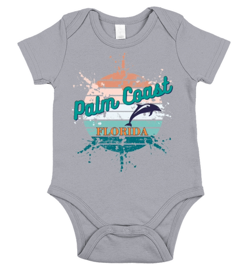 Palm Coast Florida Retro Vintage Exploding Sunset Short Sleeve Baby One-Piece