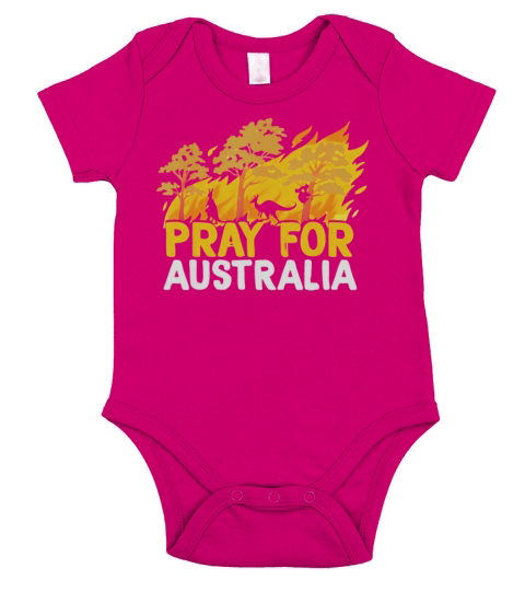 Pray For Australia Australian Bush Fire Koala Kangaroo shirt Short Sleeve Baby One-Piece