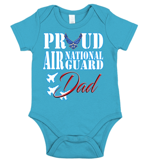 Proud Air National Guard Dad Short Sleeve Baby One-Piece