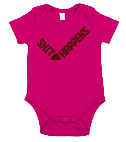 Quote Shit happens humor Short Sleeve Baby One-Piece