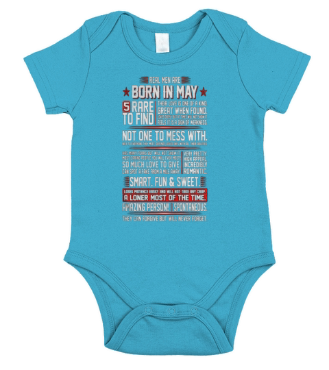 Real Men Are Born In May Birth Month Tshirt T-Shirts 1 Short Sleeve Baby One-Piece