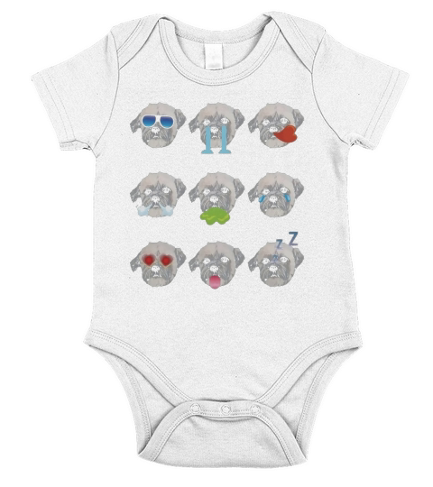 SHICHON Dog Nine Emotions Face Funny T-Shirt Gift Short Sleeve Baby One-Piece