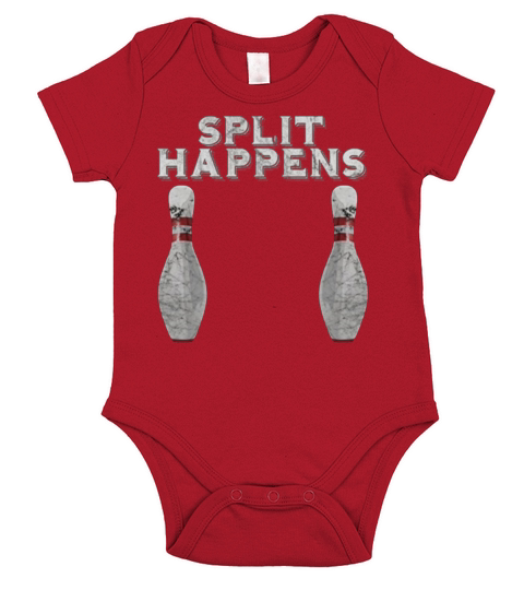 Split Happens Funny Bowling Tee Short Sleeve Baby One-Piece