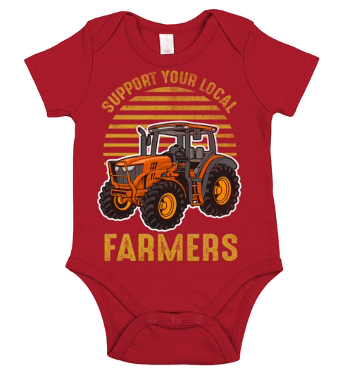 Support Your Local Farmers Distressed Quote Vintag Short Sleeve Baby One-Piece