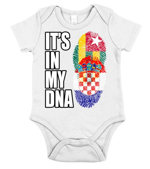 Togolese And Croatian Mix Heritage DNA Flag Short Sleeve Baby One-Piece