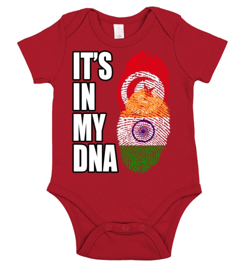 Tunisian And Indian Mix Heritage DNA Flag Short Sleeve Baby One-Piece