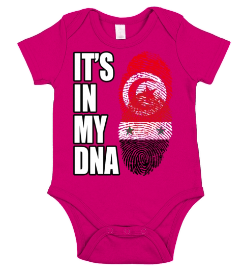 Tunisian And Syrian Mix Heritage DNA Flag Short Sleeve Baby One-Piece