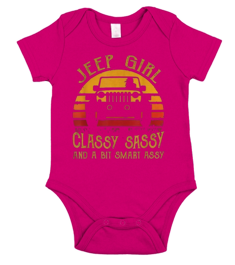 Vintage Jeep Girl Classy Sassy And A Bit Smart Assy Short Sleeve Baby One-Piece