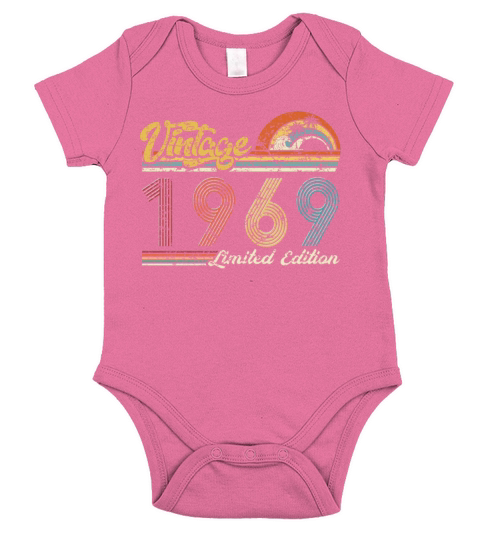 Vintage "Limited Edition" Vintage 1969 Birthday Short Sleeve Baby One-Piece