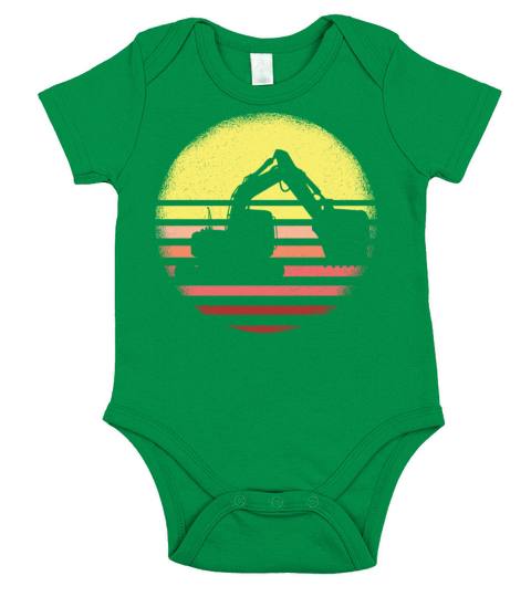 Vintage Retro Excavator Short Sleeve Baby One-Piece