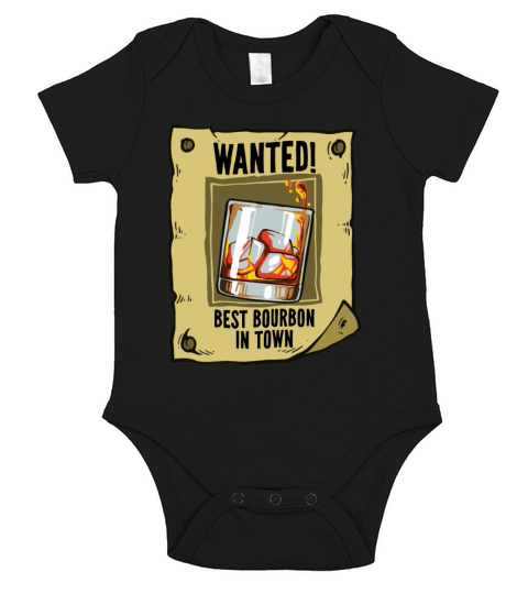 Wanted Poster Best Bourbon Drinking Quote Magic Br Short Sleeve Baby One-Piece