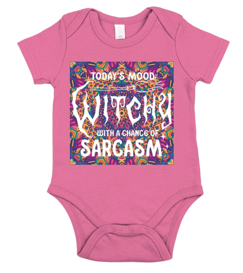 Witchy Sarcasm Quote On a Mandala purple Short Sleeve Baby One-Piece