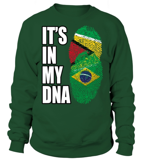 Guyanese And Brazilian Mix Heritage DNA Flag Sweatshirt Unisex