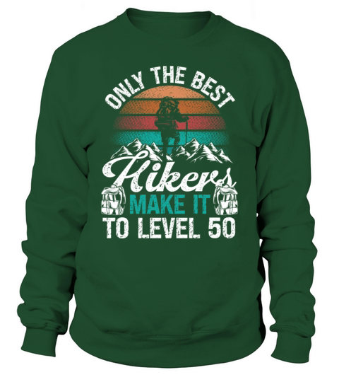 Level 50 Year Old Hiker Vintage 50th Birthday Sweatshirt Unisex