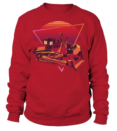 Retro Futuristic Bulldozer Tractor Sweatshirt Unisex